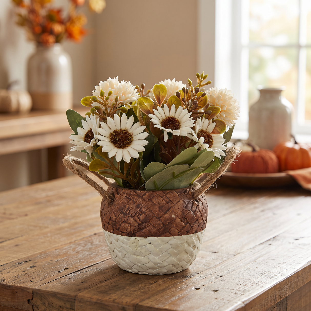Maceta Rustic Garden Bouquet Crema