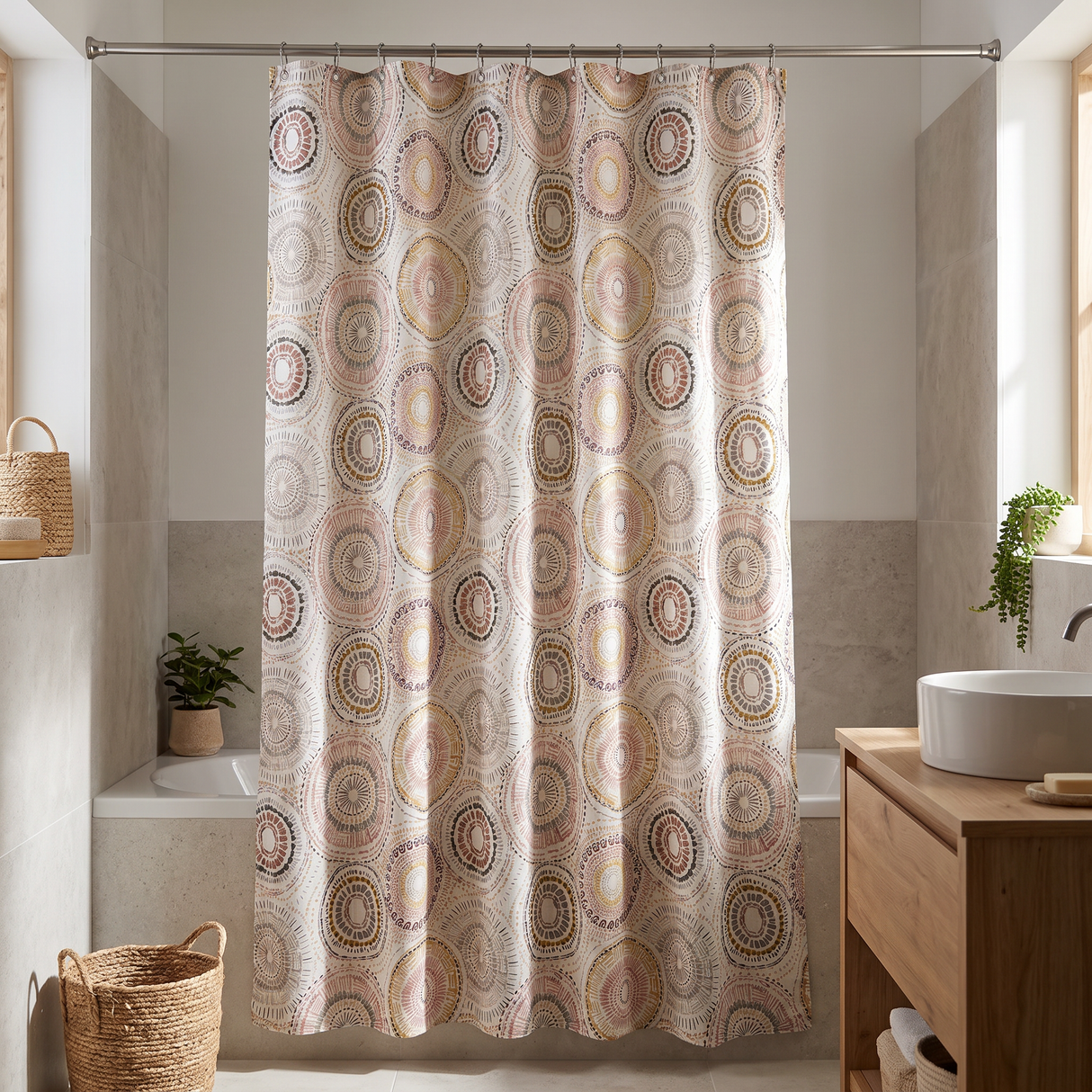 Cortina de Baño Círculos Étnico