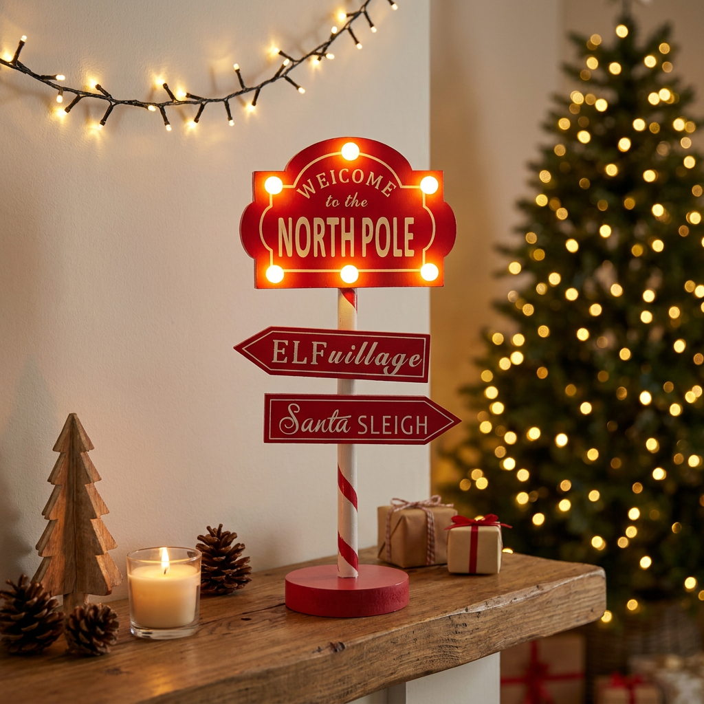 Cartel Luminoso North Pole 36 cm