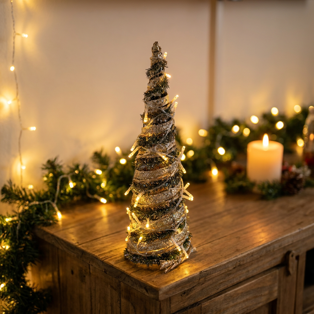 Árbol Golden Wrap Luminoso 40 cm