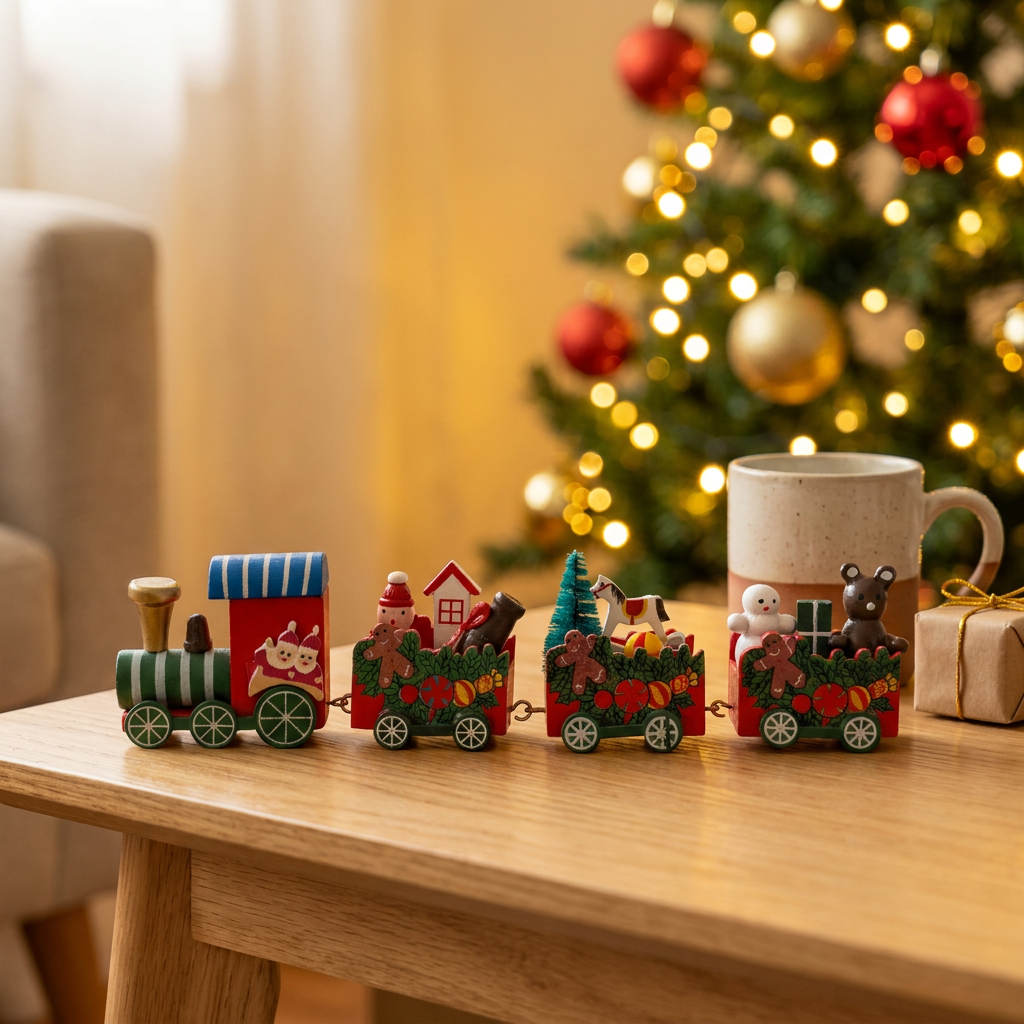 Tren Navideño x4 Vagones 21 cm