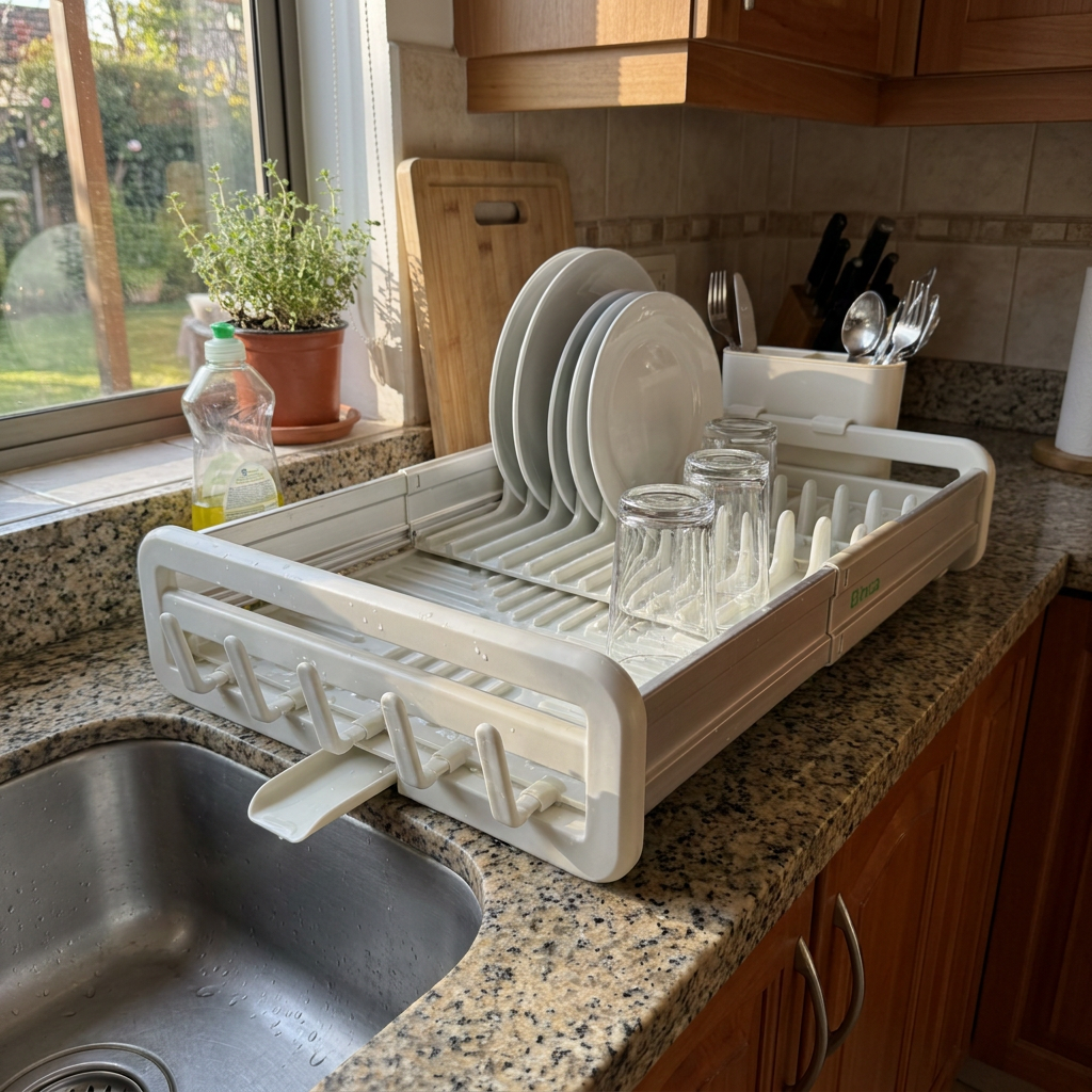 Escurridor Extensible Aluminio Crema