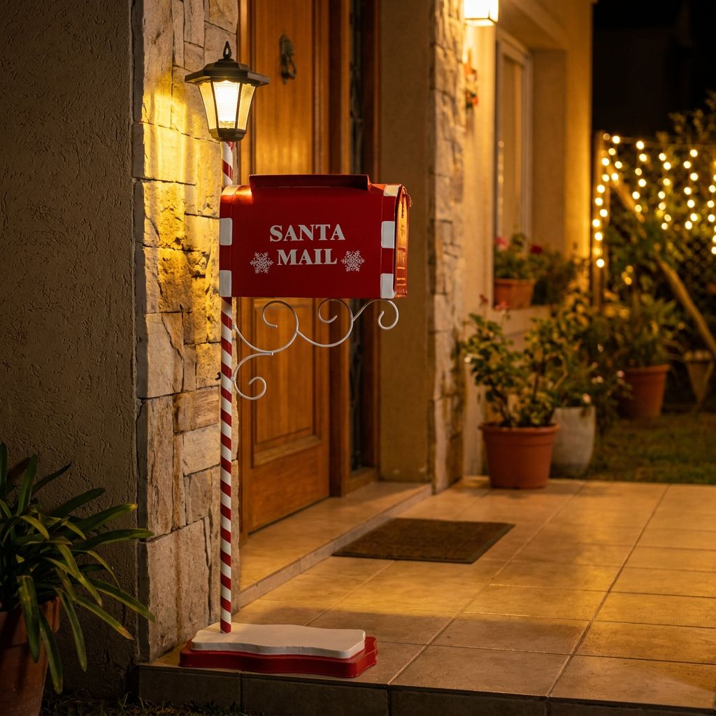 Santa Mailbox con Farol Solar 122 cm