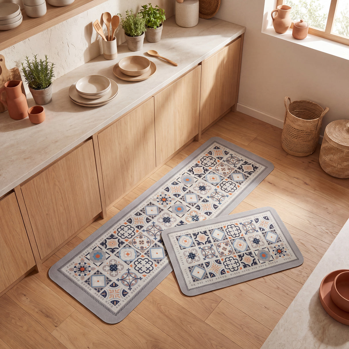 Set Alfombras Antideslizantes Boho Mosaic
