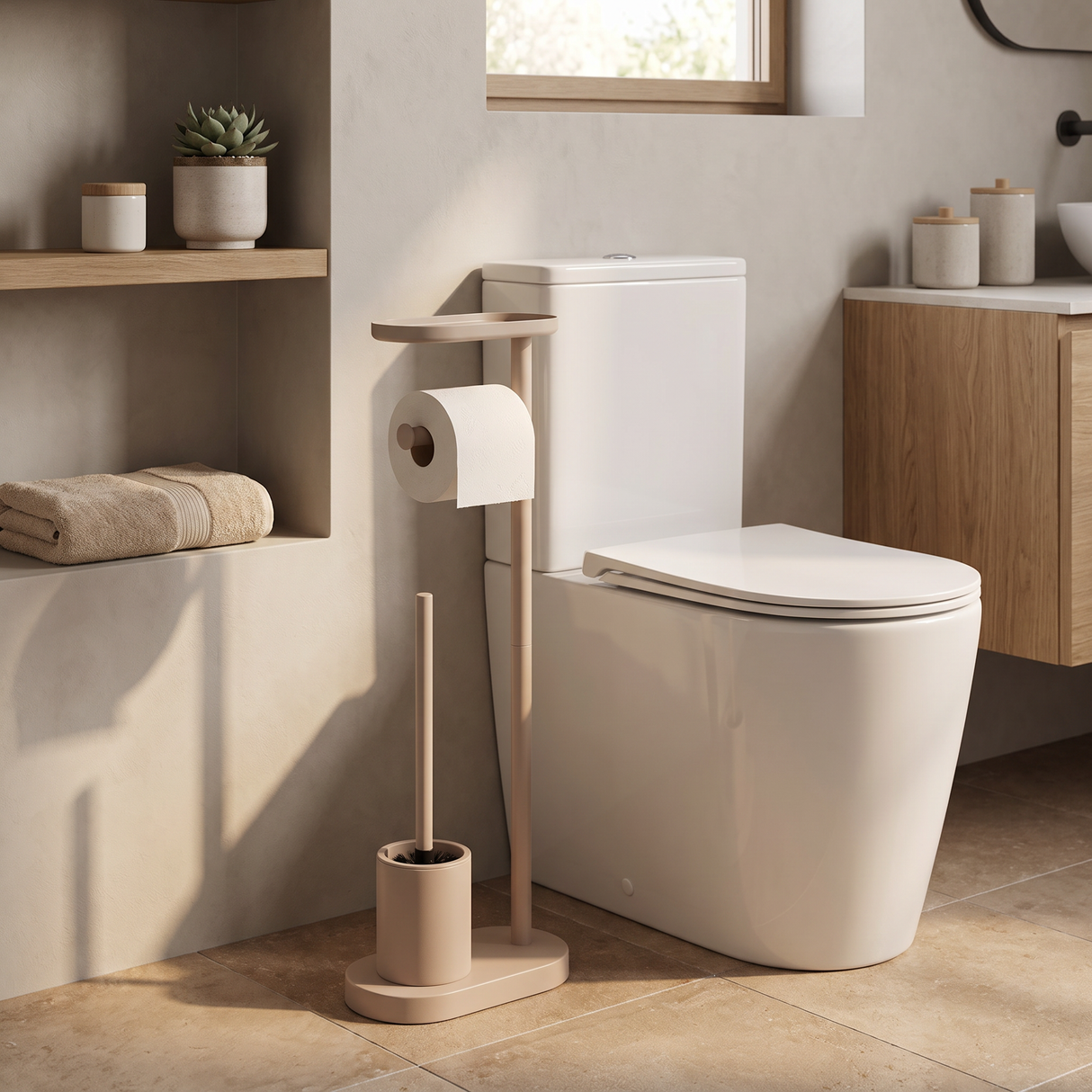 Porta Papel HigiƩnico Stand Beige