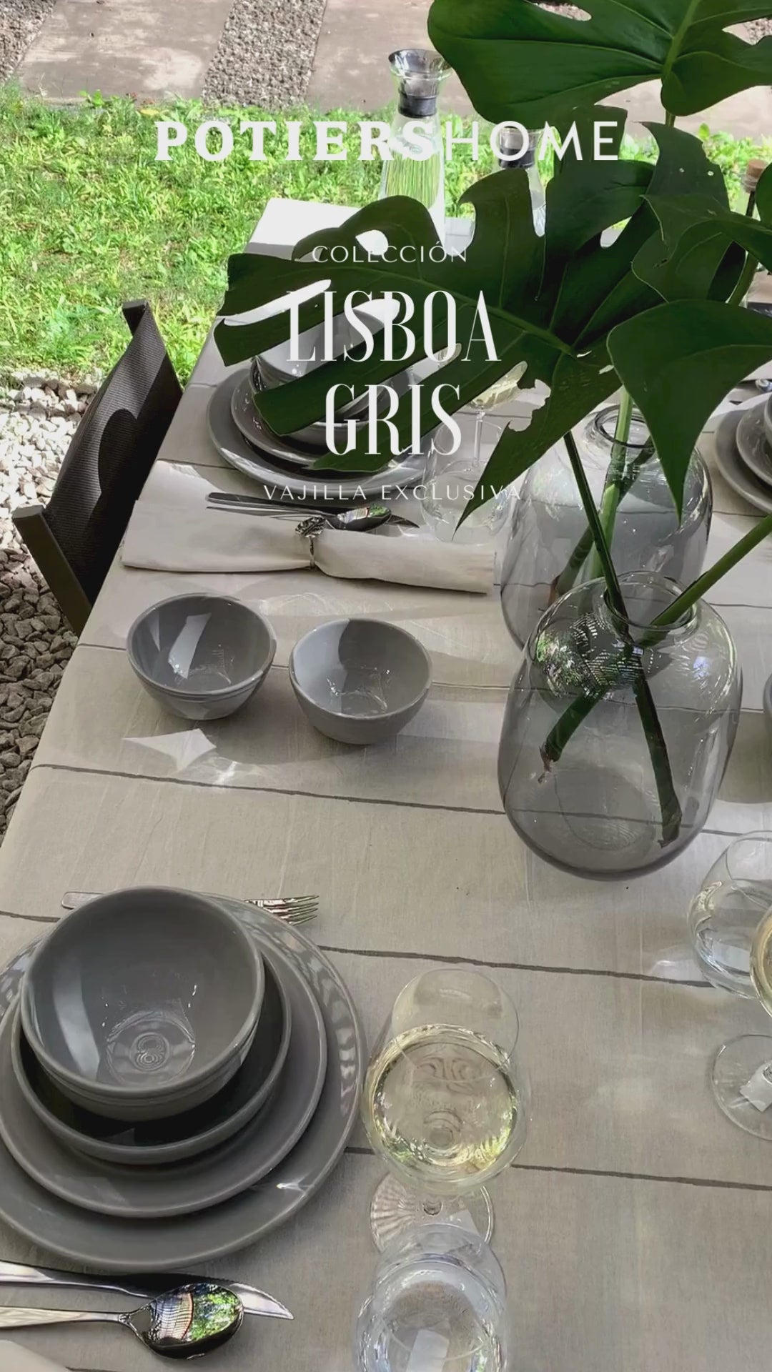 Juego 16 Piezas Lisboa Gris