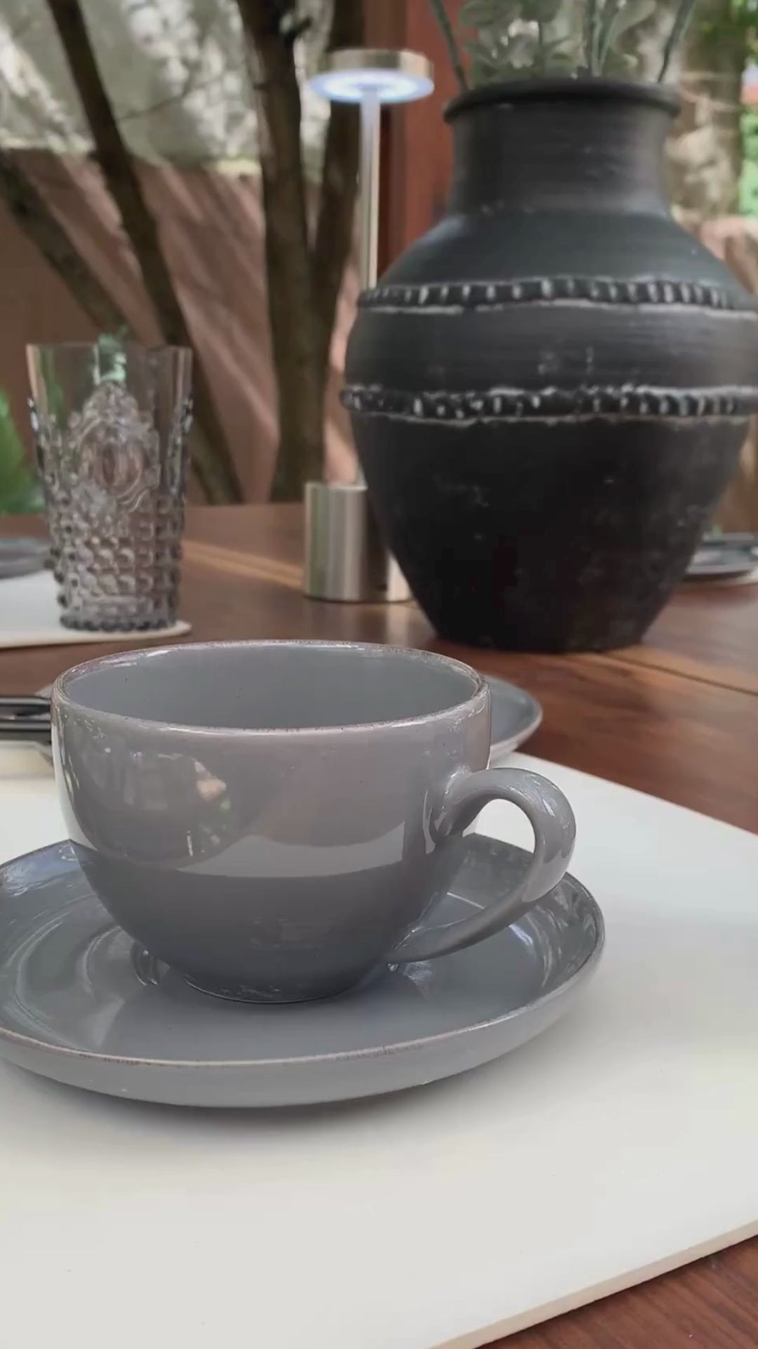 Juego 12 Piezas Positano Grey Tazas Té