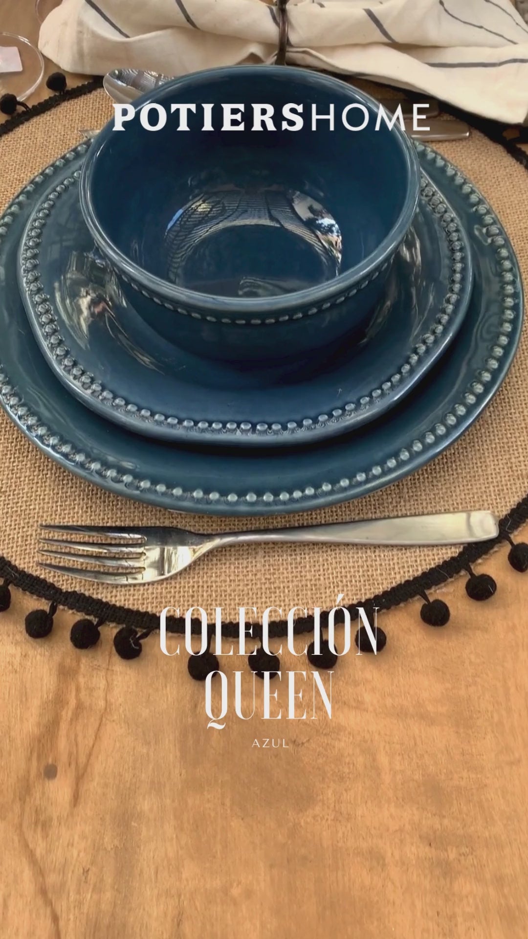 Plato Postre Queen Blue