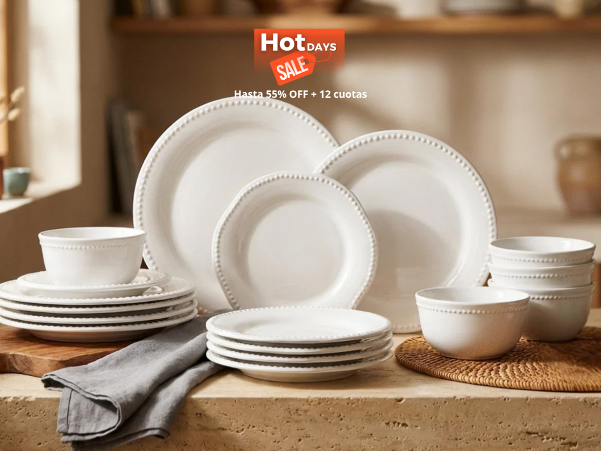 Hot Sale 2026 en Potiers Home: hasta 60% OFF en vajilla, deco y textiles