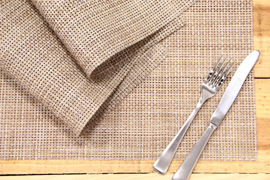 Individual Rafia Beige Oscuro