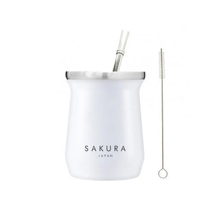 Mate Sakura Blanco 236 ml con bombilla