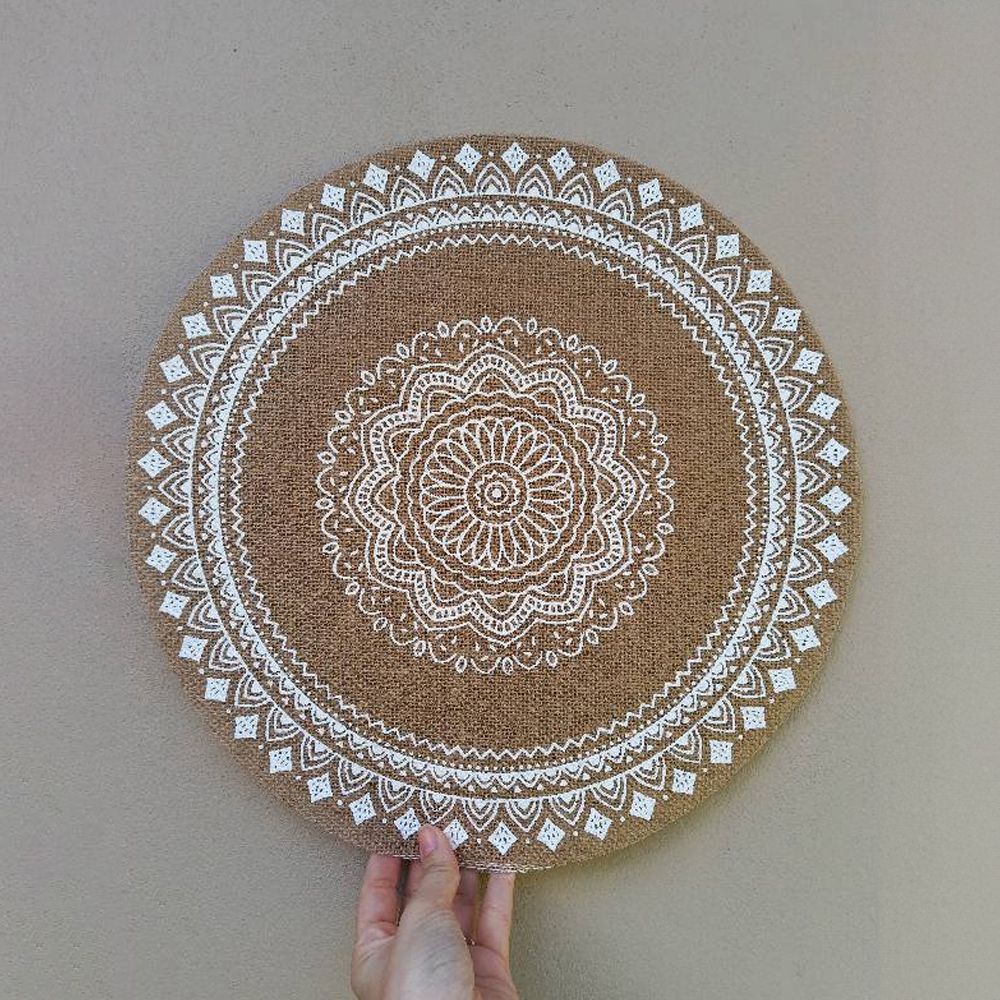 Individual Redondo Mandala Blanco 38 cm