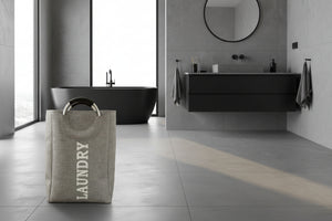 Cesto Laundry Manija Acero Gris