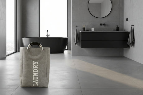 Cesto Laundry Manija Acero Gris