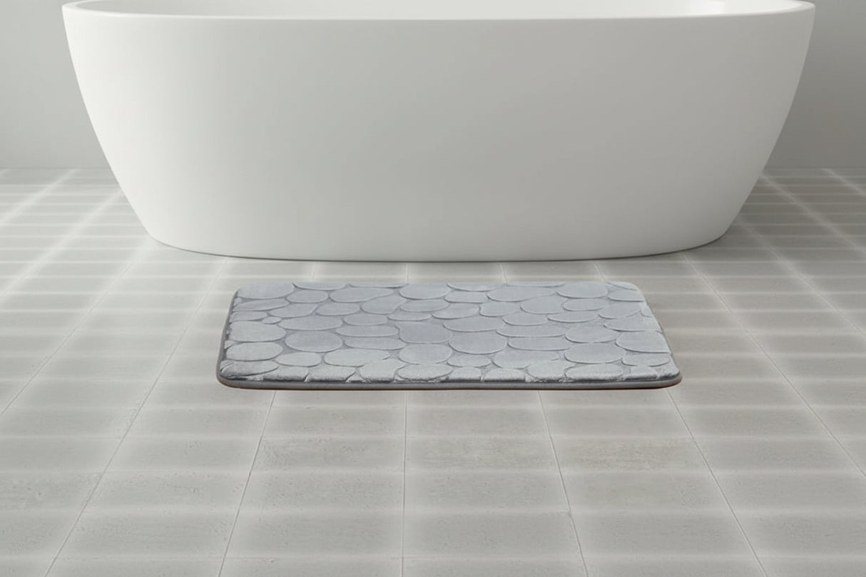 Alfombra de Baño Memory Piedras Gris