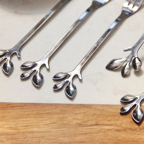 Set x 6 Tenedor Copetin Fleur Silver 12 cm