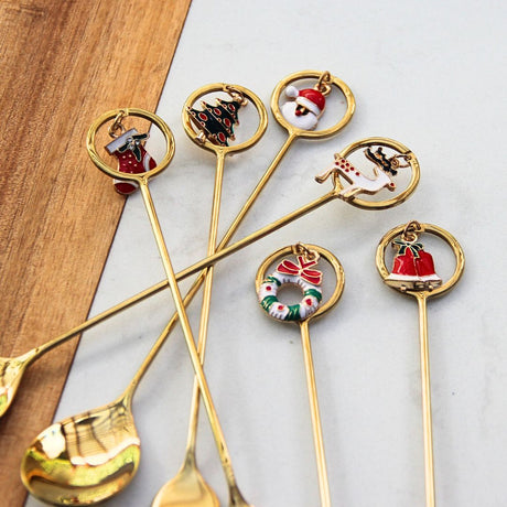Set x 6 Cubiertos Copetin Christmas Charm