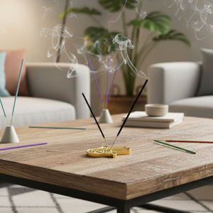 Mano Hamsa Porta Sahumerio Dorado