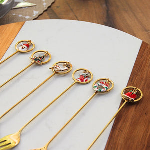 Set x 6 Cubiertos Copetin Christmas Charm