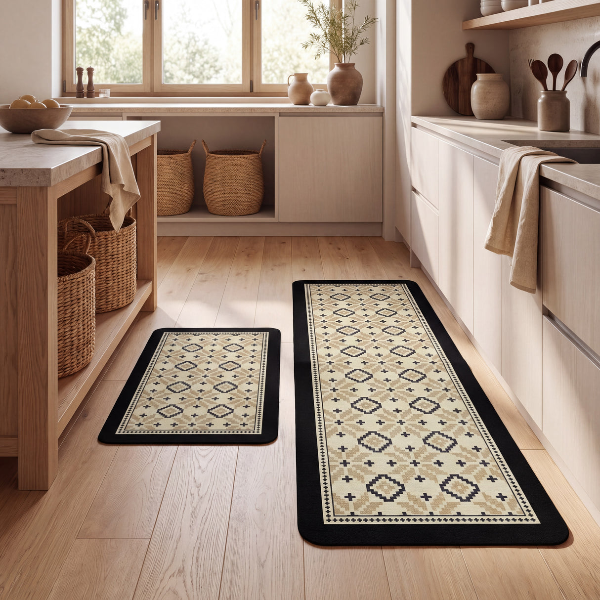 Set Alfombras Altideslizantes Pampa Beige