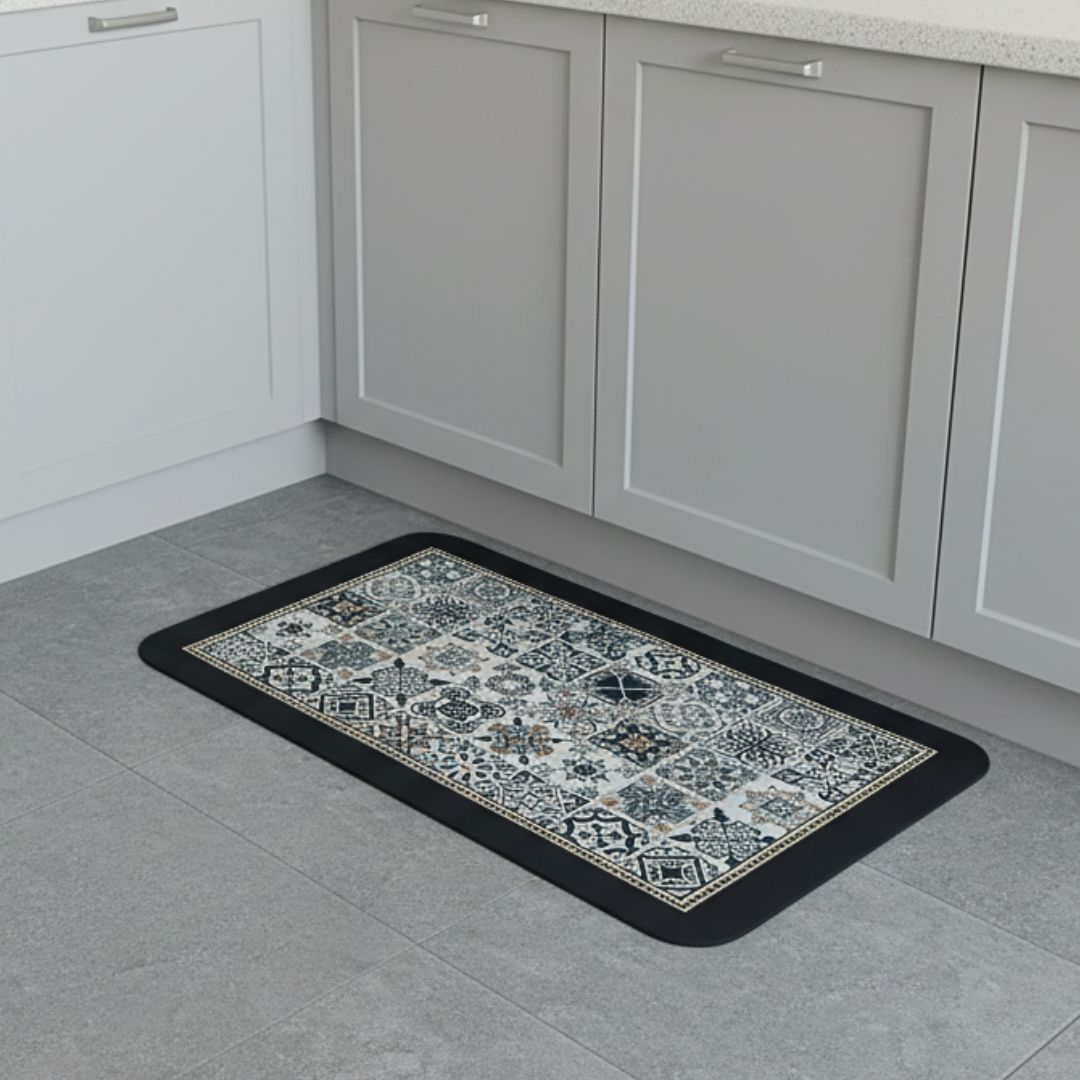 Set  Alfombras de Cocina Black Mosaic