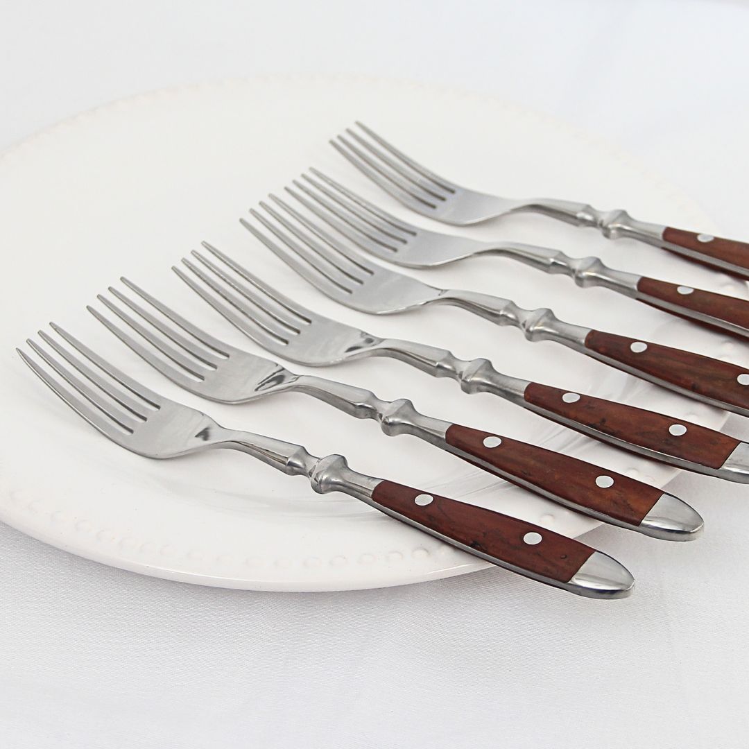 Pack x 6 Tenedor de Mesa Bistro Madera