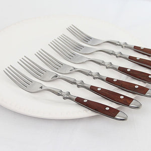 Pack x 6 Tenedor de Mesa Bistro Madera