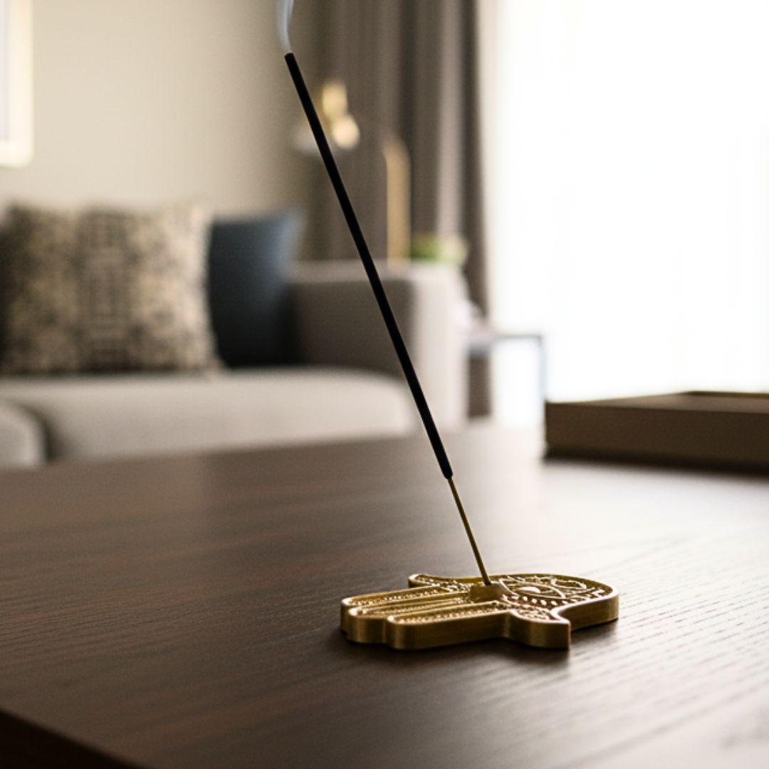 Mano Hamsa Porta Sahumerio Dorado