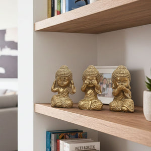 Set 3 Budas Sabios Dorados Serenity