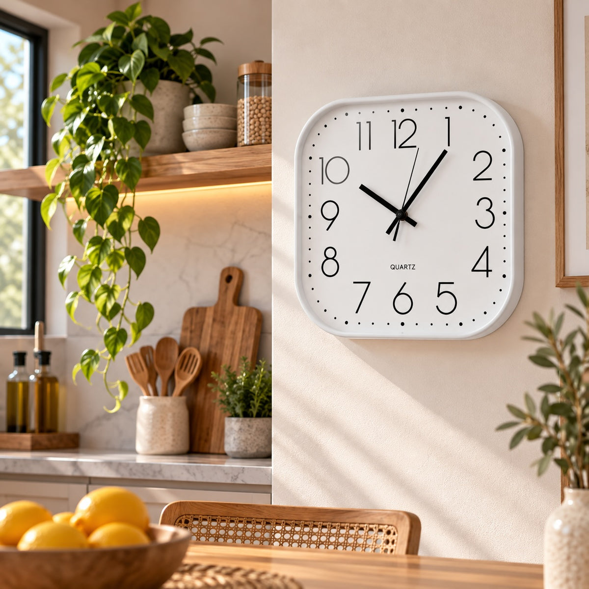 Reloj Square White 30 cm