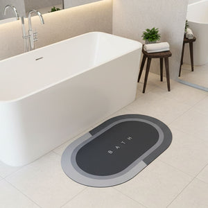 Alfombra de Baño Bath Oval Negra