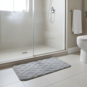 Alfombra de Baño Geo Soft Gris Claro 40x60 cm