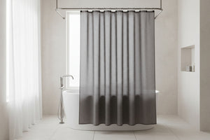 Cortina de Baño Lino Look Gris Oscuro