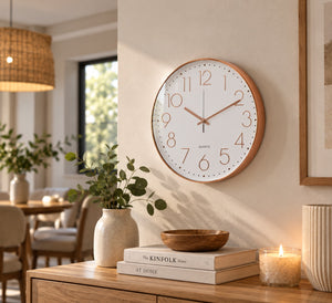 Reloj Cobre y Blanco 35 cm