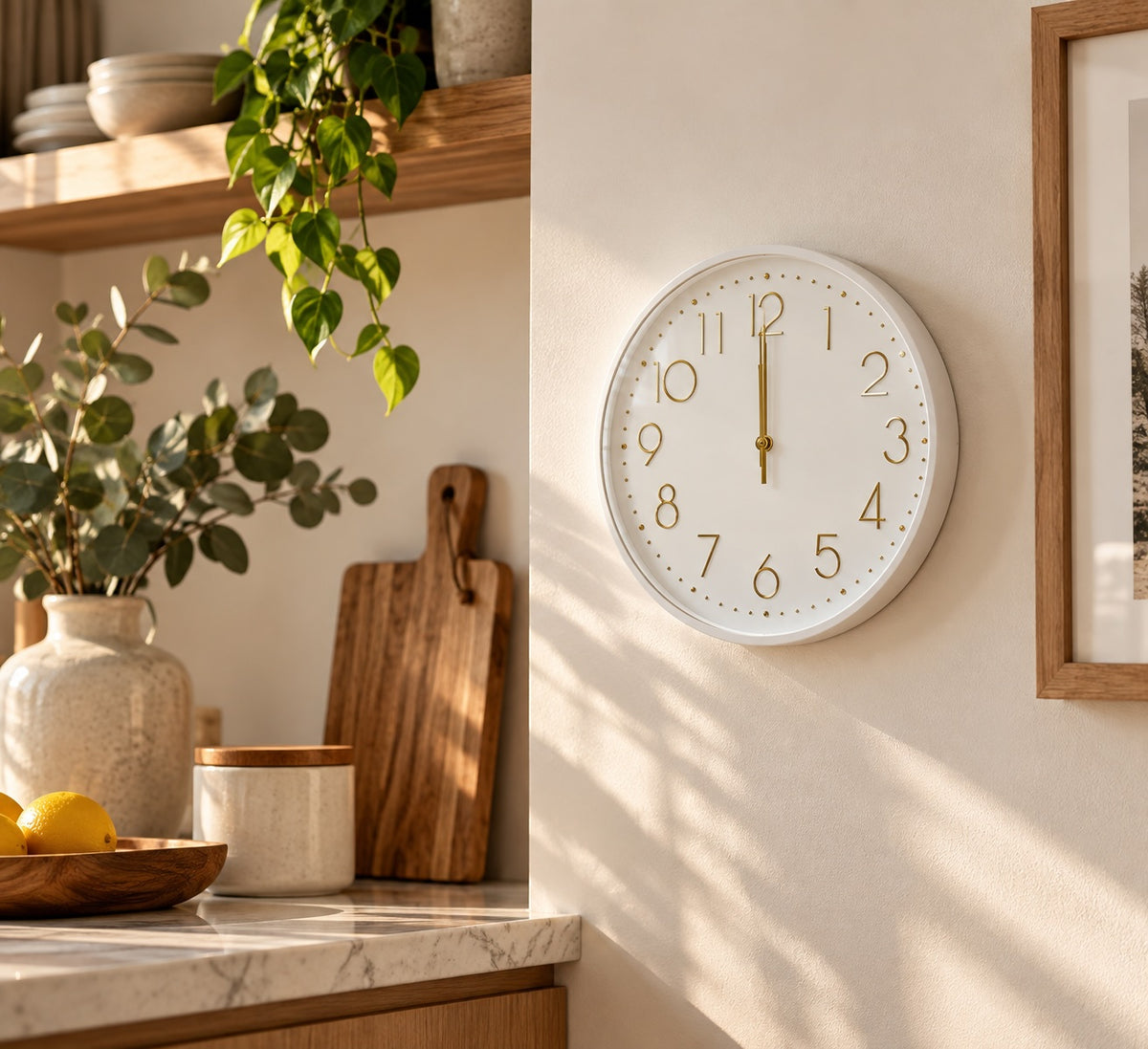 Reloj Blanco y Oro 29 cm