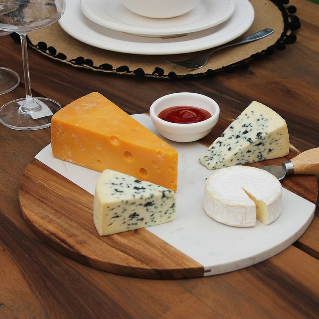 Tabla Marmol Blanco y Madera 30 cm