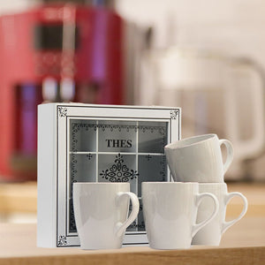 Pack 4 Jarros Positano Crema/Caja de Té Infusions Grande