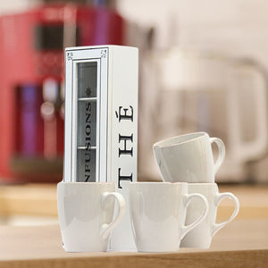 Pack 4 Jarros Positano Crema/Caja de Té Infusions 33 cm x 11 cm x 9 cm
