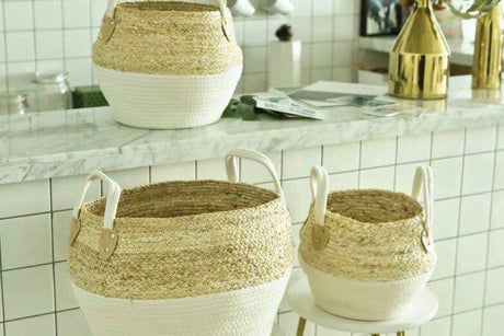 Canasto Bombe Crema / Blanco Gr