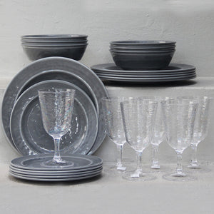 Juego 24 Piezas Melamina Gris/Copas Martele