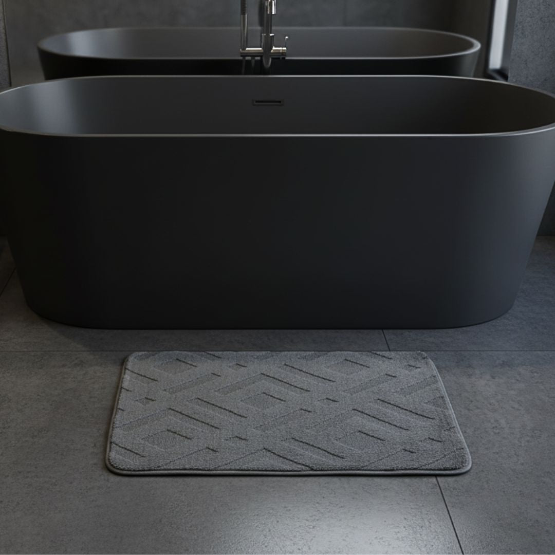 Alfombra de Baño Geo Soft Gris Oscuro 40x60 cm
