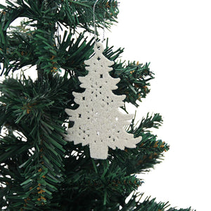 Adorno White Tree x 6 Piezas