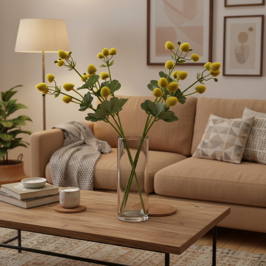 Craspedia Yellow Stem