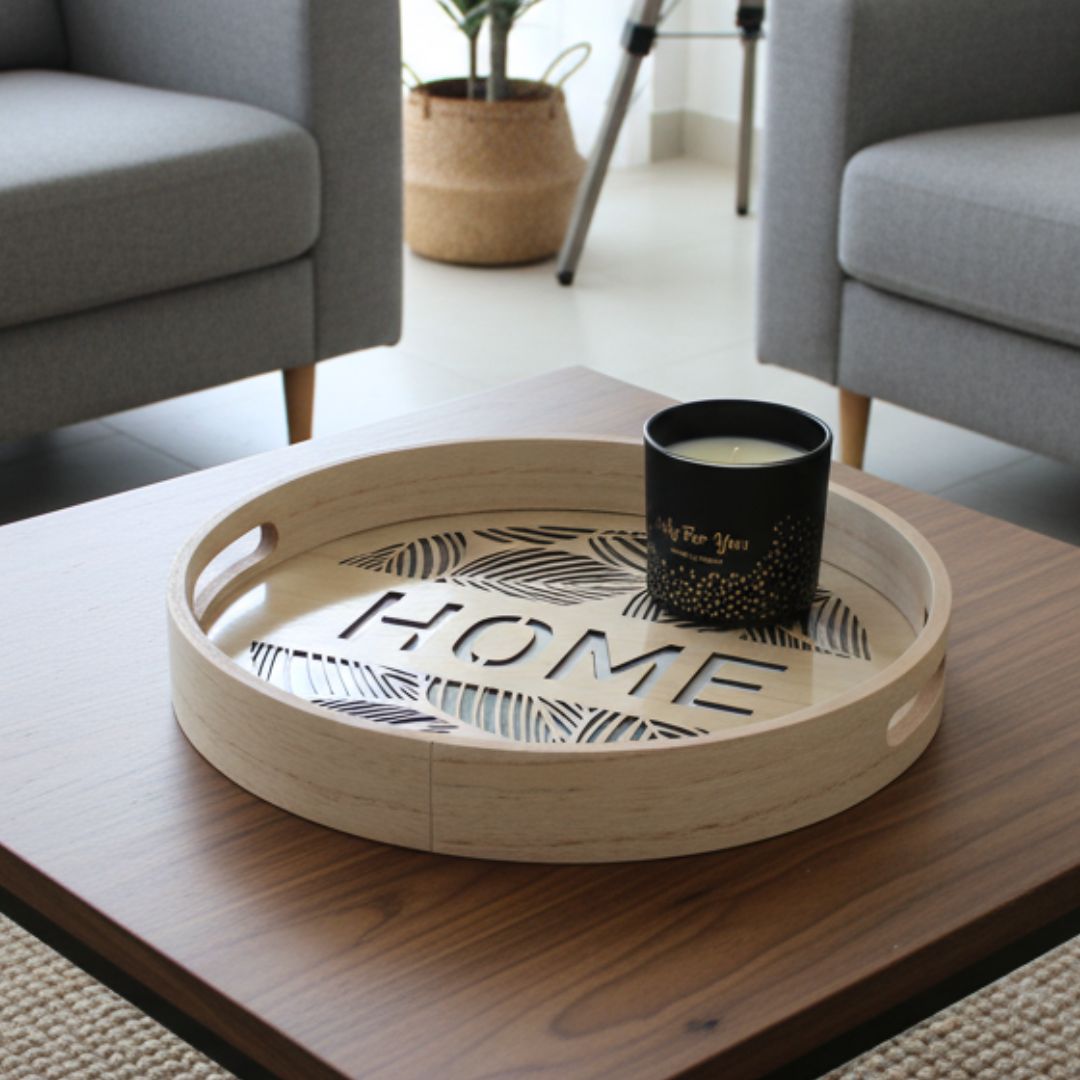 Bandeja Grande Leaf Blanca