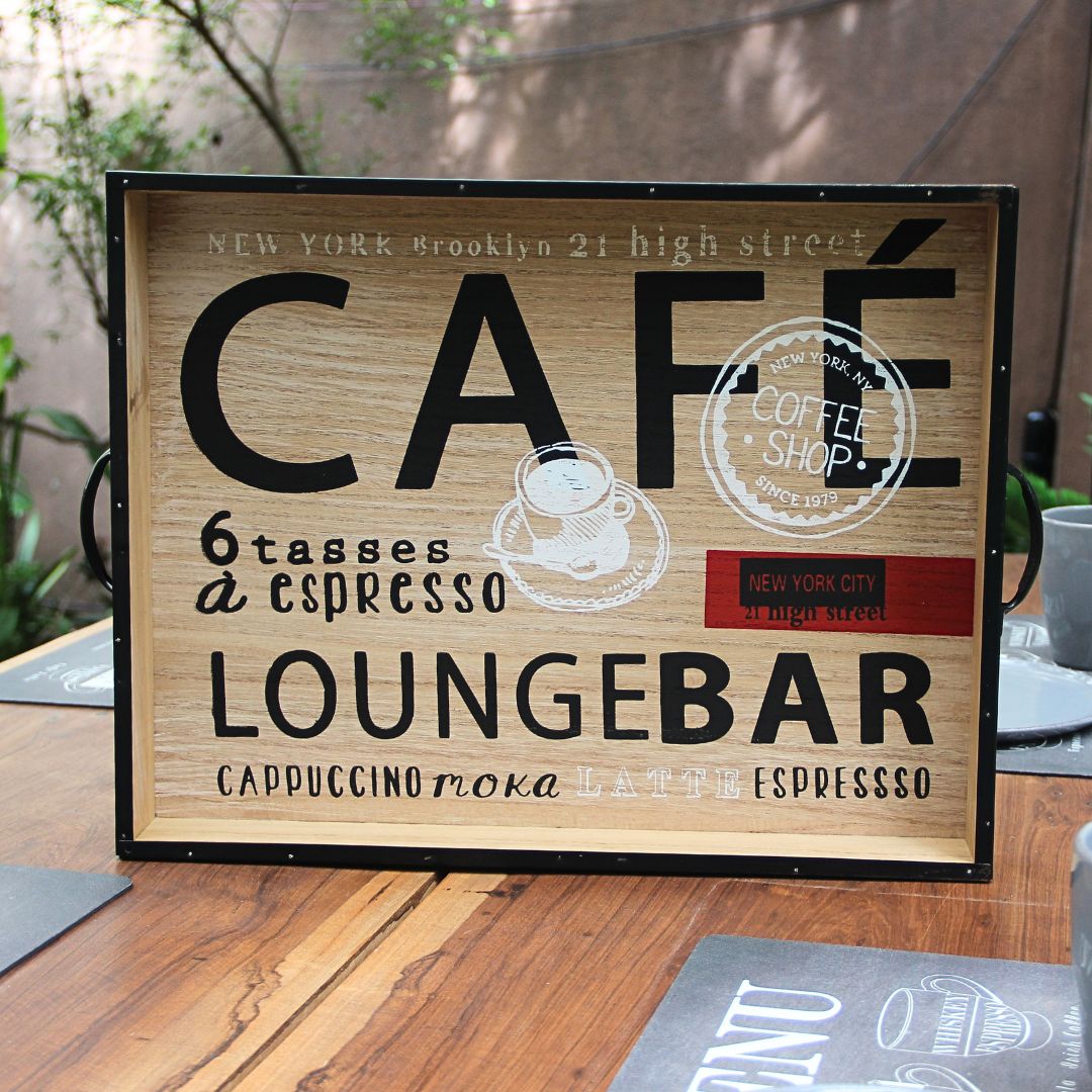 Bandeja Café Vintage 45 x 35 cm Brown