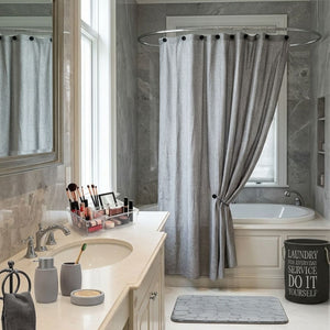 Cortina de Baño Lino Look Gris Oscuro
