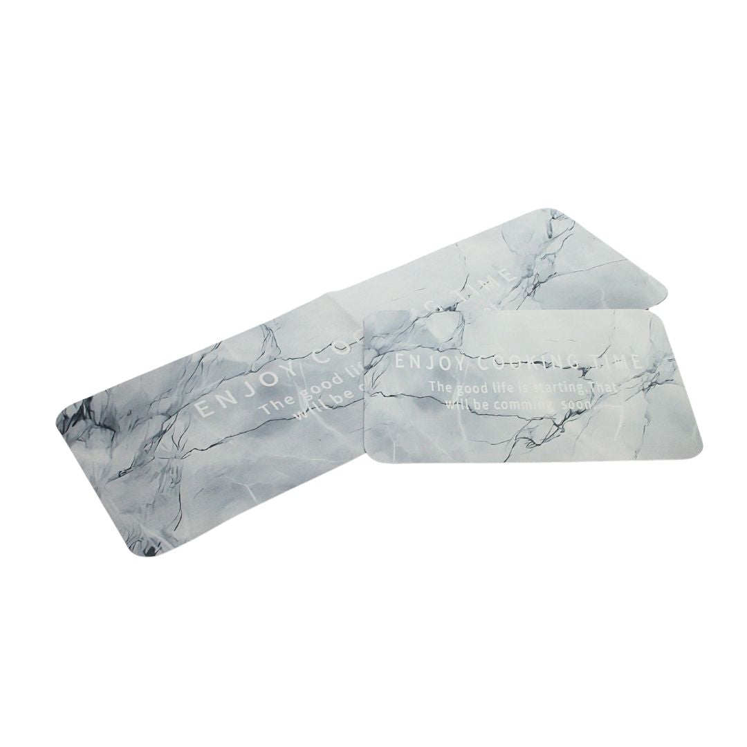 Set Alfombras Antideslizantes Marble White