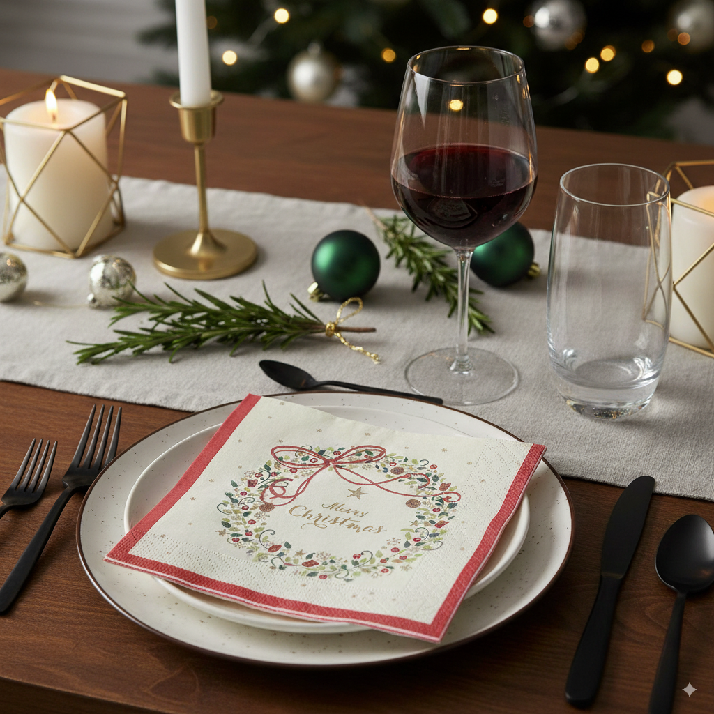 Paquete de Servilletas Christmas Ring