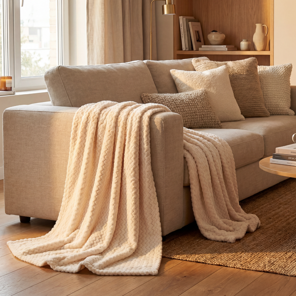 Manta Cozy Natural 160 x 210 cm