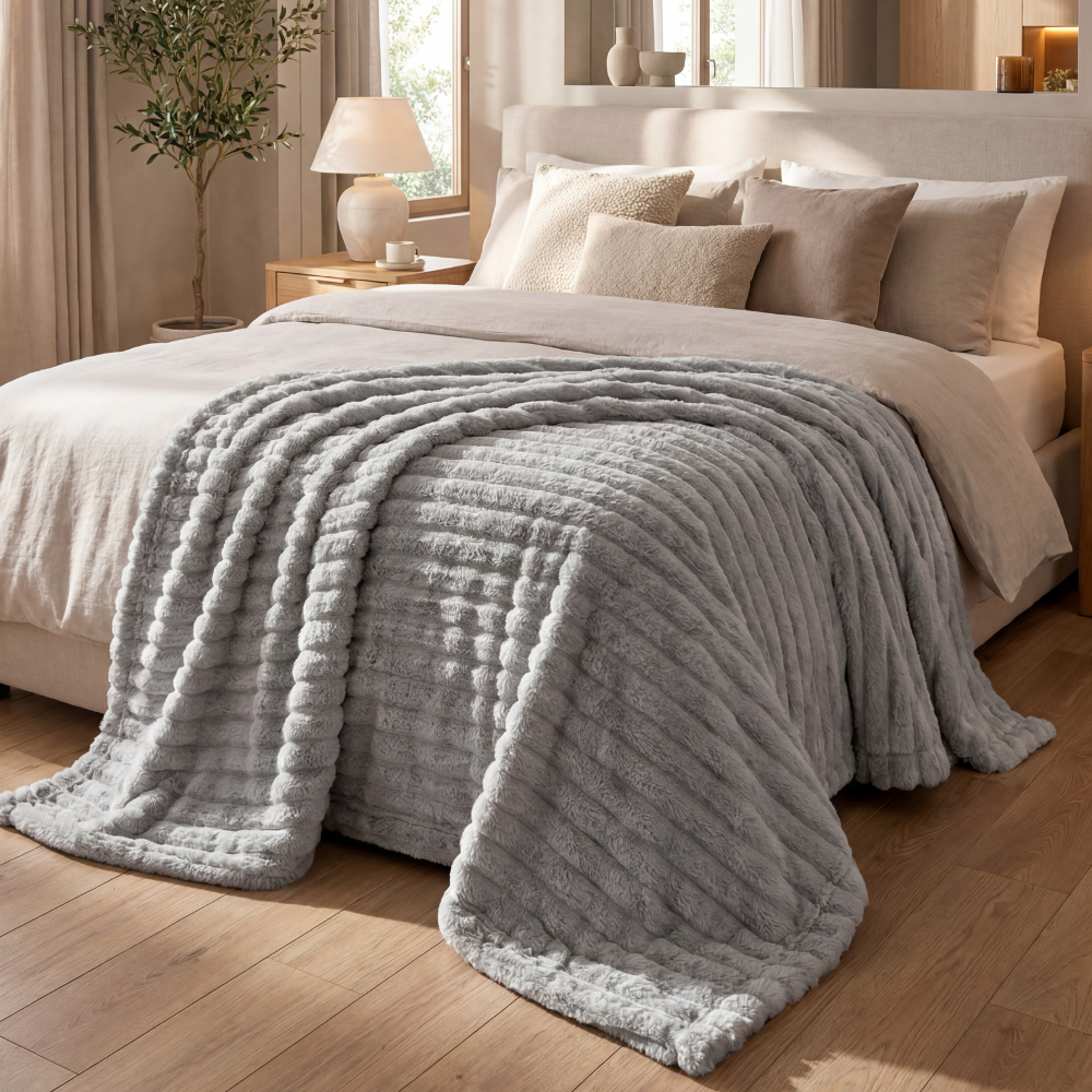 Manta Velvet Gris 200 x 230 cm